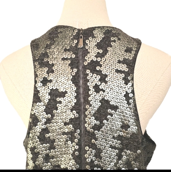 Laundry Gray Sequin Sleeveless Sparkly Cocktail Party Evening Short Dress, M - Picture 6 of 13